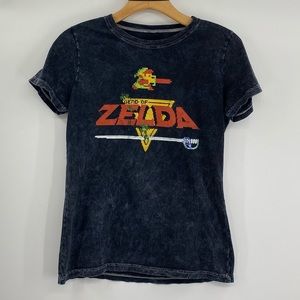 Project Karma Nintendo Acid Wash Black Legend of Zelda T-Shirt Teens/Jrs Medium